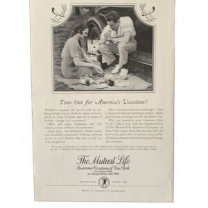 Vintage 1939 Mutual Life Insurance Ad Advertisement